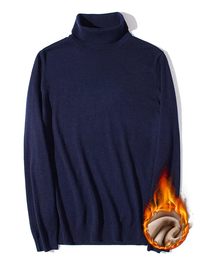 Brand MuLS Turtleneck Sweater Men Pullovers Spring Winter Thick High-Neck Male Sweater Jumpers Cotton Fleece Man knitwear Autumn 15