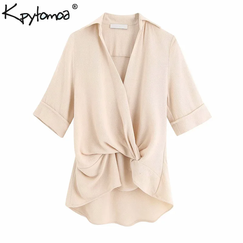 Vintage Stylish Solid Wrap Irregular Tops Women Blouses 2020 Fashion V Neck Half Sleeve Ladies Shirts Casual Blusas Mujer
Vintage Stylish Solid Wrap Irregular Tops Women Blouses 2020 Fashion V Neck Half Sleeve Ladies Shirts Casual Blusas Mujer