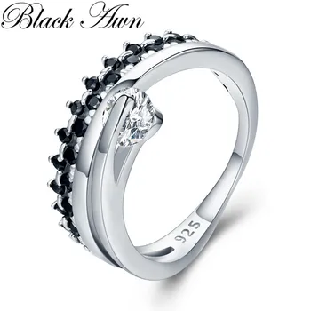 Trendy 3.1 925 Sterling Silver Fine Jewelry Engagement Black Spinel Wedding Ring for Women G042
Trendy 3.1 925 Sterling Silver Fine Jewelry Engagement Black Spinel Wedding Ring for Women G042