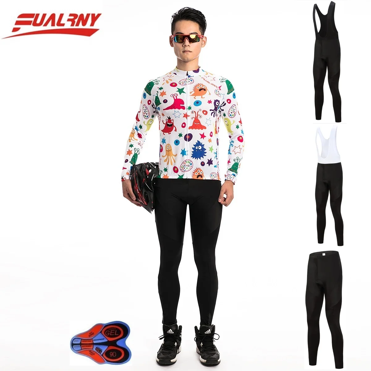2018 Team FUALRNY Long sleeve Ropa Ciclismo Cycling Jersey sets 9D/Autumn Mountian Bicycle Clothing/MTB Bike Clothes Man Cartoon