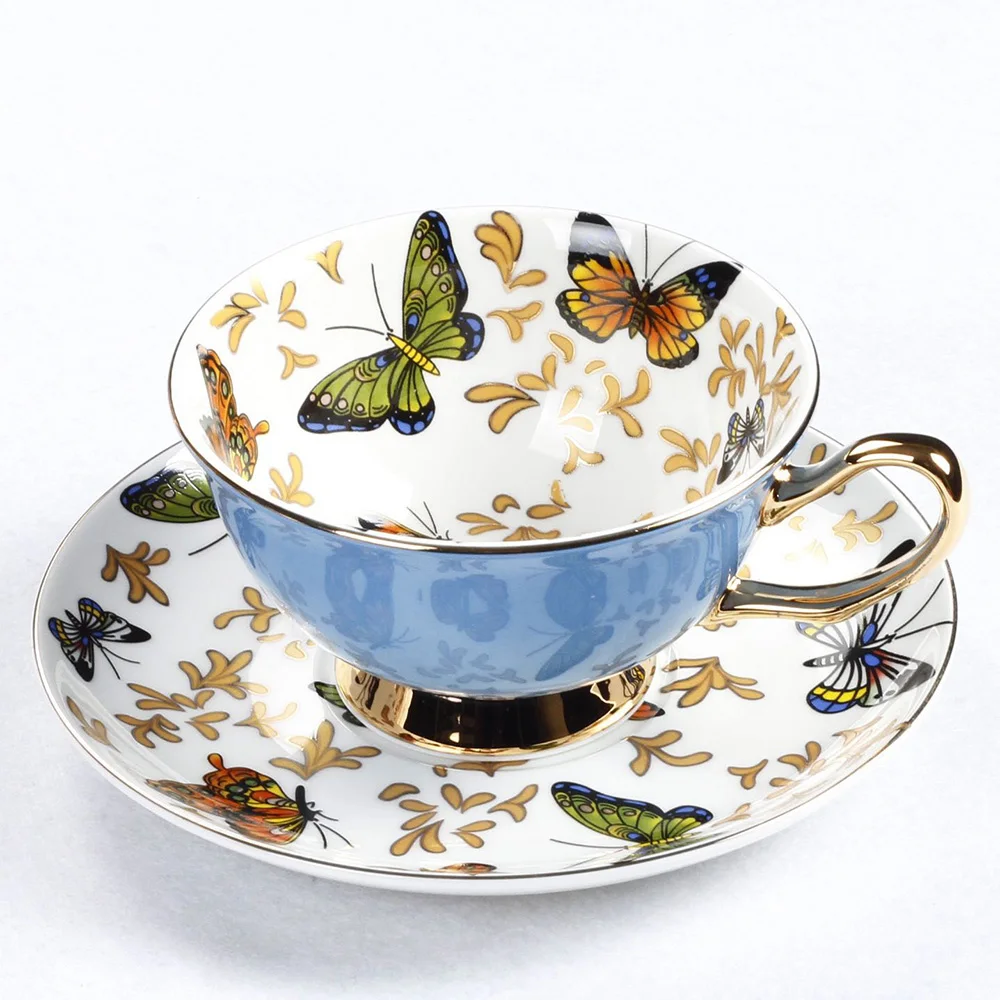 Bone China Coffee Cup Sets Colorful Butterfly Ceramic Tea Cups And Saucers British Office Teacup Porcelain Nice Gift
Bone China Coffee Cup Sets Colorful Butterfly Ceramic Tea Cups And Saucers British Office Teacup Porcelain Nice Gift