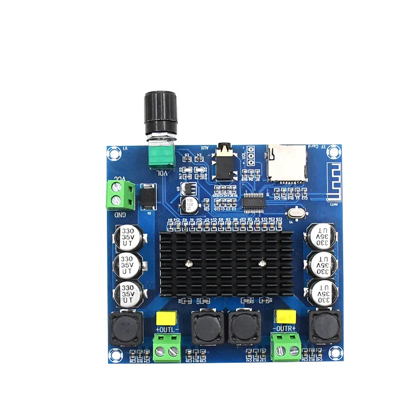 Digital Bluetooth 5.0 power amplifier board support AUX onboard potentiometer TDA7498 streo 100W+100W amplifer XH-A105
Digital Bluetooth 5.0 power amplifier board support AUX onboard potentiometer TDA7498 streo 100W+100W amplifer XH-A105