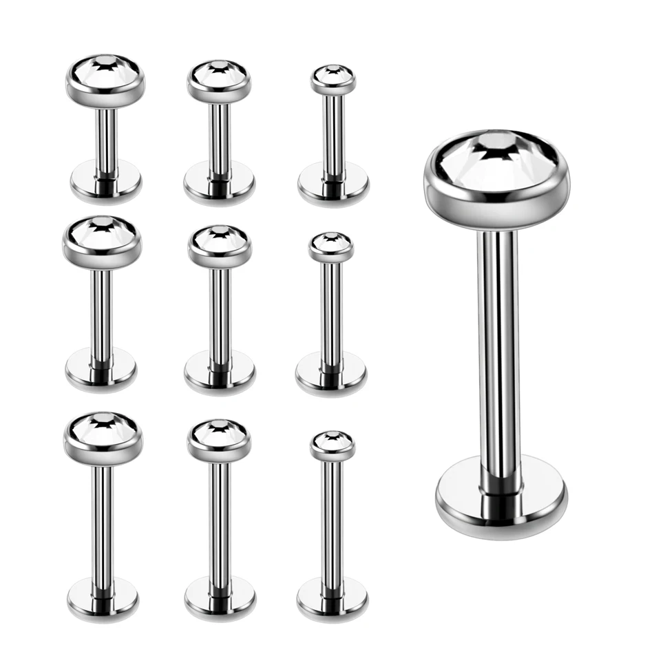 1PC 16G G23 Titanium Internally Threaded Gem Labret Lip Monroe Rings Earrings Stud CZ Cartilage Tragus Piercings Body Jewelry
1PC 16G G23 Titanium Internally Threaded Gem Labret Lip Monroe Rings Earrings Stud CZ Cartilage Tragus Piercings Body Jewelry