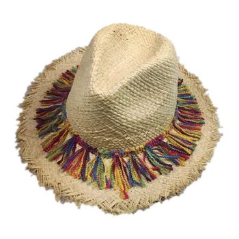 Female Summer Fringed Raffia Sun Hat with Colorful tassel band Teardrop Jazz Sunscreen Straw Beach Hat for Women Elegant Round
Female Summer Fringed Raffia Sun Hat with Colorful tassel band Teardrop Jazz Sunscreen Straw Beach Hat for Women Elegant Round