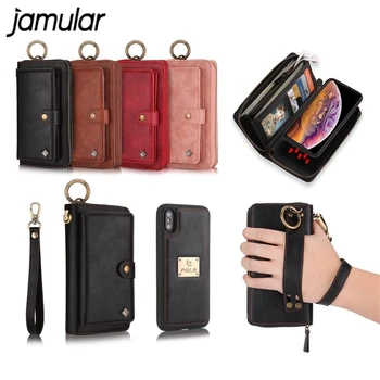 JAMULAR Handstrap Zipper Phone Case For iPhone XS MAX 7 XR 8 6 6s Plus Crazy Horse Card Slot Pouch For Samsung Note 8 9 S8 S9
JAMULAR Handstrap Zipper Phone Case For iPhone XS MAX 7 XR 8 6 6s Plus Crazy Horse Card Slot Pouch For Samsung Note 8 9 S8 S9