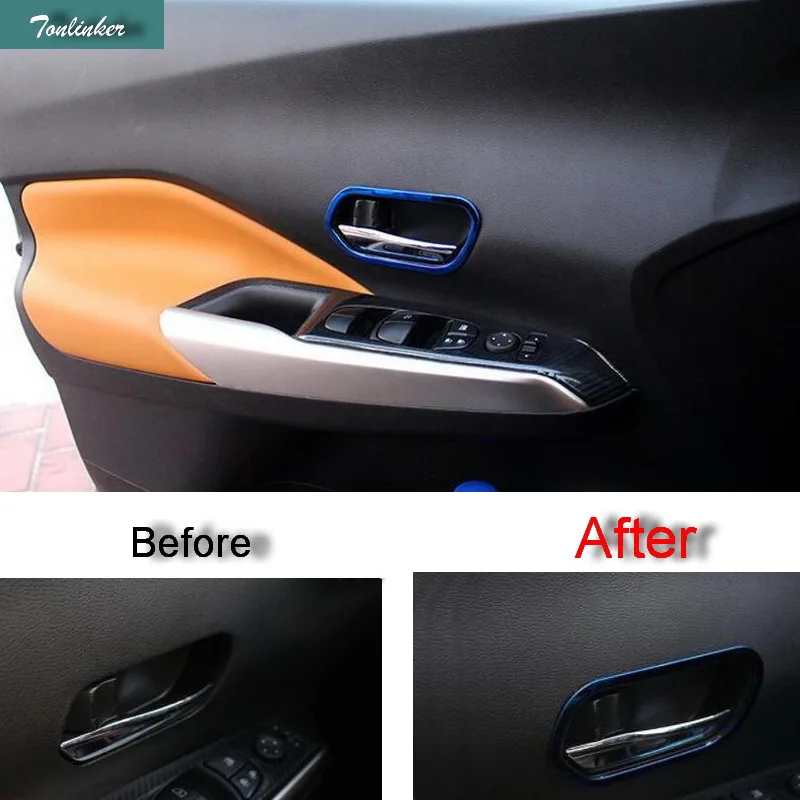 Tonlinker Cover Case Stickers for Nissan KICKS 2016-17 Car Styling 4 PCS ABS/carbon fiber door inner handle interior sticker
Tonlinker Cover Case Stickers for Nissan KICKS 2016-17 Car Styling 4 PCS ABS/carbon fiber door inner handle interior sticker