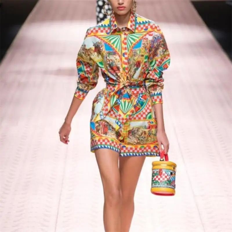 Runway Designer Set 2019 High Quality Spring Summer Women Suits Long Sleeve Printed Shirt +Short Pants Two -piece Sets NP0059
Runway Designer Set 2019 High Quality Spring Summer Women Suits Long Sleeve Printed Shirt +Short Pants Two -piece Sets NP0059