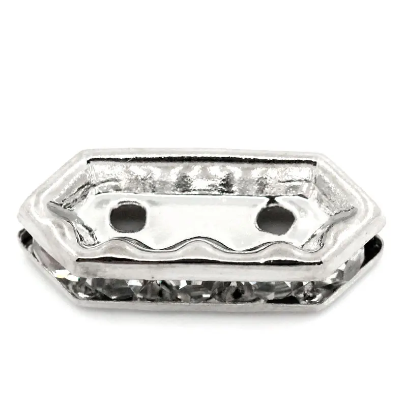 Free Shipping 2016 NEW 50PCs Spacer Bars With Rhinestone 2 Holes Silver Tone 15mmx6mm( 5/8"x 2/8") (Over $100 Free Express) 
Free Shipping 2016 NEW 50PCs Spacer Bars With Rhinestone 2 Holes Silver Tone 15mmx6mm( 5/8"x 2/8") (Over $100 Free Express)
