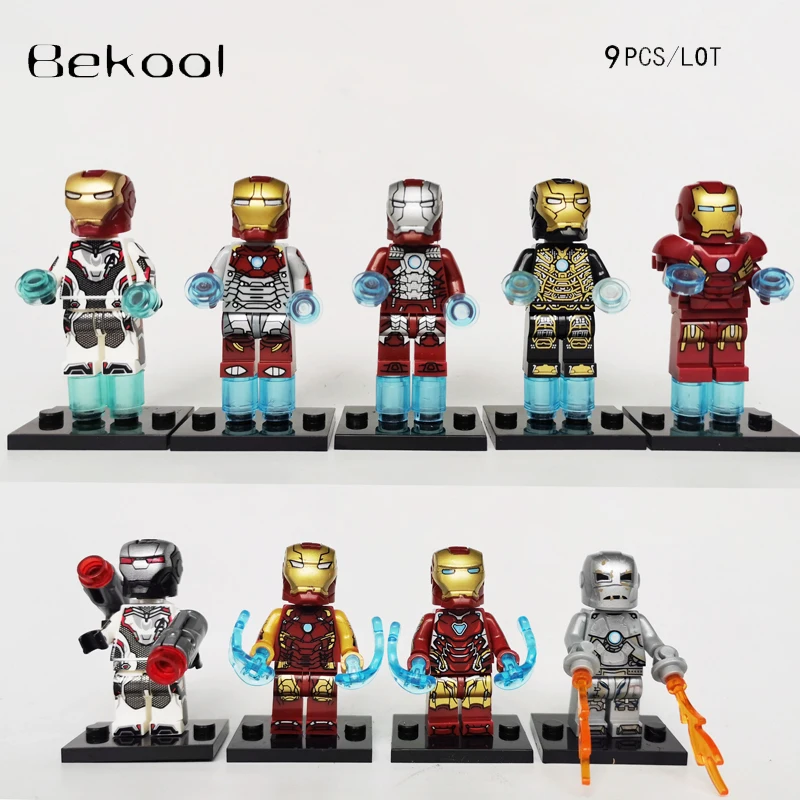 NEW Marvel Avengers Endgame Iron Man MK1 iron patriot war machine Tony Stark Compatible legoe building block toys kid 9pcs/lot
NEW Marvel Avengers Endgame Iron Man MK1 iron patriot war machine Tony Stark Compatible legoe building block toys kid 9pcs/lot