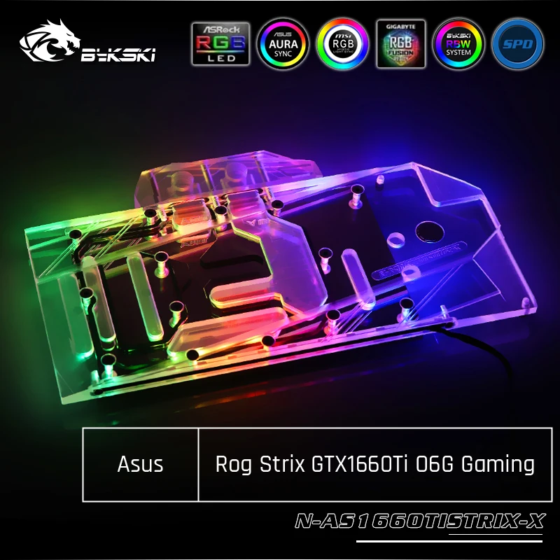 Bykski N-AS1660TISTRIX-X, Full Cover Graphics Card Water Cooling Block, For Asus Rog Strix GTX1660Ti O6G Gaming
Bykski N-AS1660TISTRIX-X, Full Cover Graphics Card Water Cooling Block, For Asus Rog Strix GTX1660Ti O6G Gaming