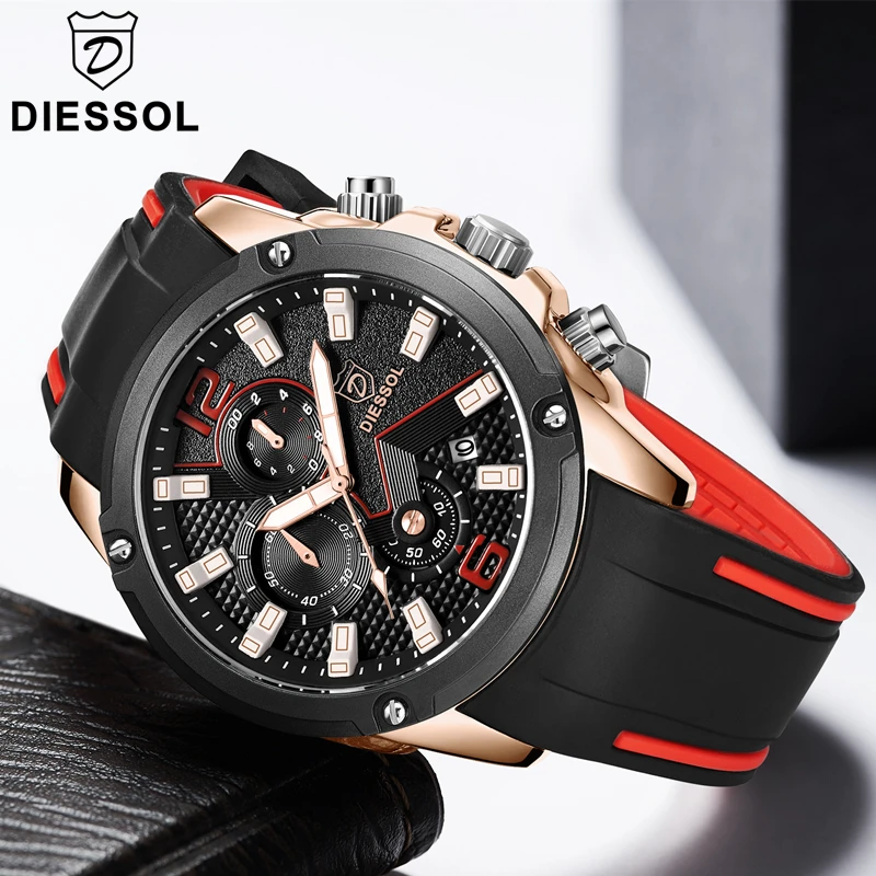 DIESSOL Mens Watches Top Brand Luxury Casual Sport Quartz Watch Men Stopwatch Waterproof Military Wristwatch Relogio Masculino
DIESSOL Mens Watches Top Brand Luxury Casual Sport Quartz Watch Men Stopwatch Waterproof Military Wristwatch Relogio Masculino