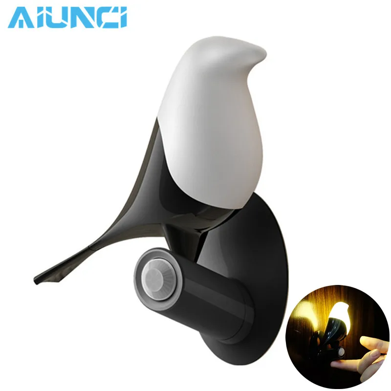 Magpie Bird LED Night Light With Motion Sensor Light Control USB Charging Sensor Mini 3M Glue Wall Lamp for Kids Room Bedside
Magpie Bird LED Night Light With Motion Sensor Light Control USB Charging Sensor Mini 3M Glue Wall Lamp for Kids Room Bedside