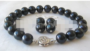 Free shipping 251 Beautiful AAA + 8" 9-10mm black round freshwater pearl bracelet & earring
Free shipping 251 Beautiful AAA + 8" 9-10mm black round freshwater pearl bracelet & earring