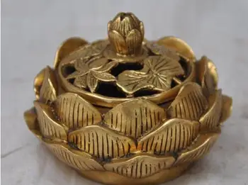 YM 305 Chinese Buddhism copper Brass Lotus lucky incense burner Censer Statue
YM 305 Chinese Buddhism copper Brass Lotus lucky incense burner Censer Statue