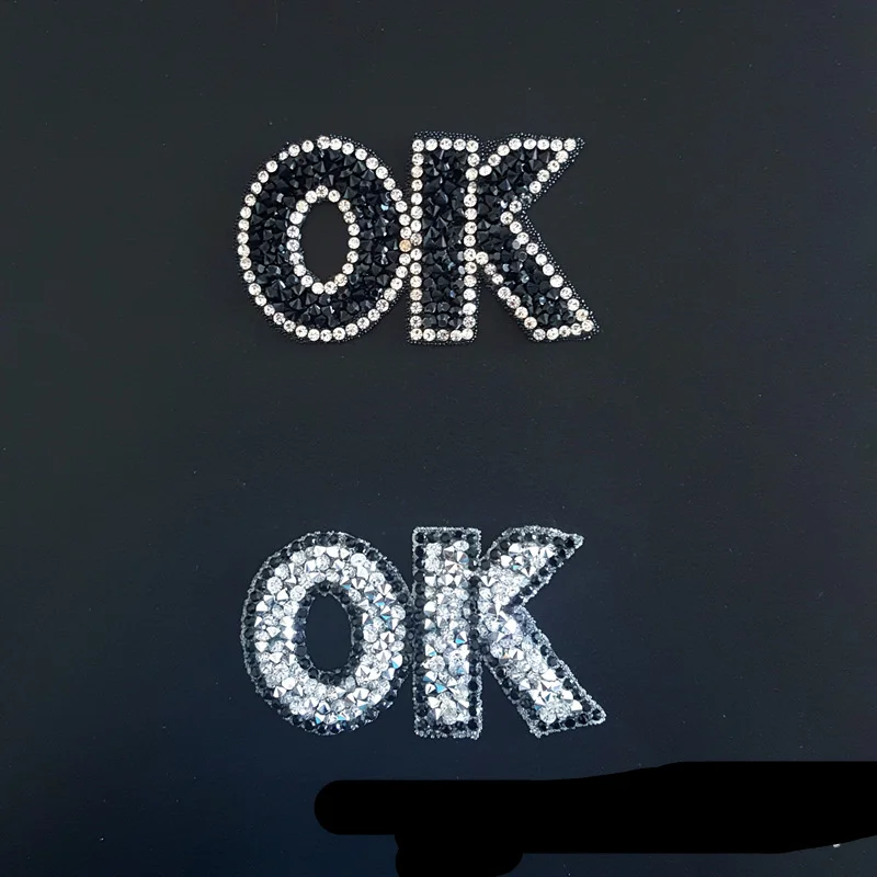 Sparkling Rhinestone OK Pattern Clothes Patches Fashion Sequined DIY Appliques Bling Iron-on Patches Patch for Clothing
Sparkling Rhinestone OK Pattern Clothes Patches Fashion Sequined DIY Appliques Bling Iron-on Patches Patch for Clothing