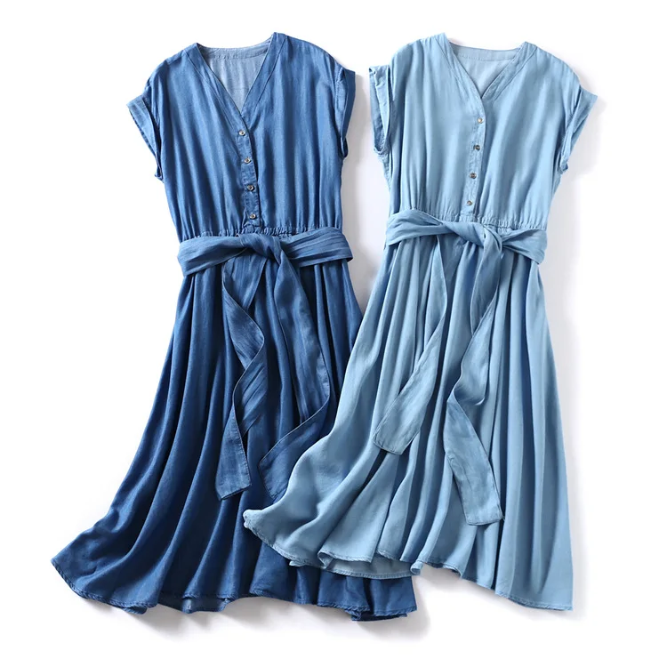 KYQIAO vestidos de fiesta de noche women summer Japanese style casual v neck short sleeve blue denim maxi dress gown
KYQIAO vestidos de fiesta de noche women summer Japanese style casual v neck short sleeve blue denim maxi dress gown
