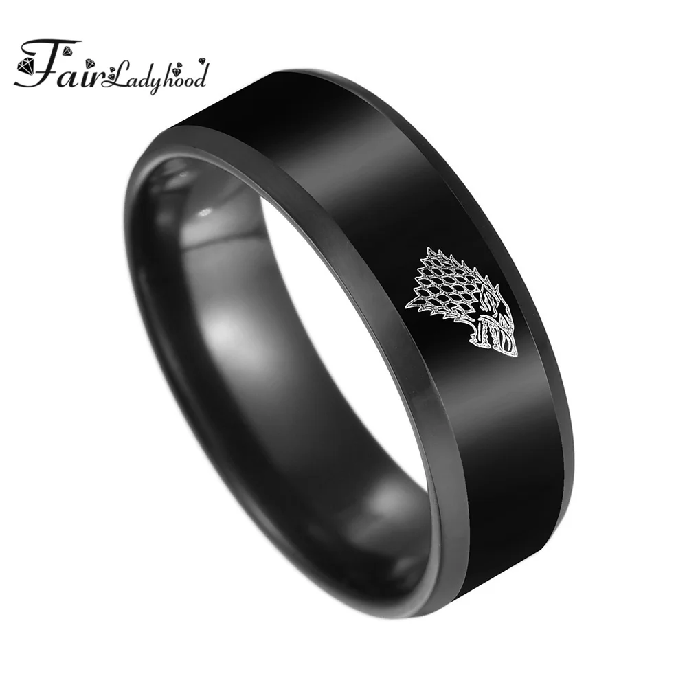 FairLadyHood Black Color Game of Thrones Ice Wolf House Stark of Winterfell Men Ring Engraved Wolf Punk Vintage Rings
FairLadyHood Black Color Game of Thrones Ice Wolf House Stark of Winterfell Men Ring Engraved Wolf Punk Vintage Rings