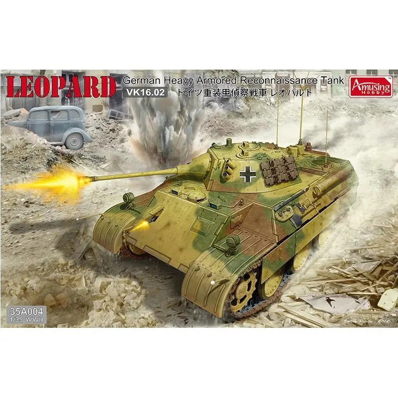 Amusing Hobby 35A004 1/35 Heavy Armored Reconnaissance Tank VK16.02 Leopard - Scale Model Kit
Amusing Hobby 35A004 1/35 Heavy Armored Reconnaissance Tank VK16.02 Leopard - Scale Model Kit