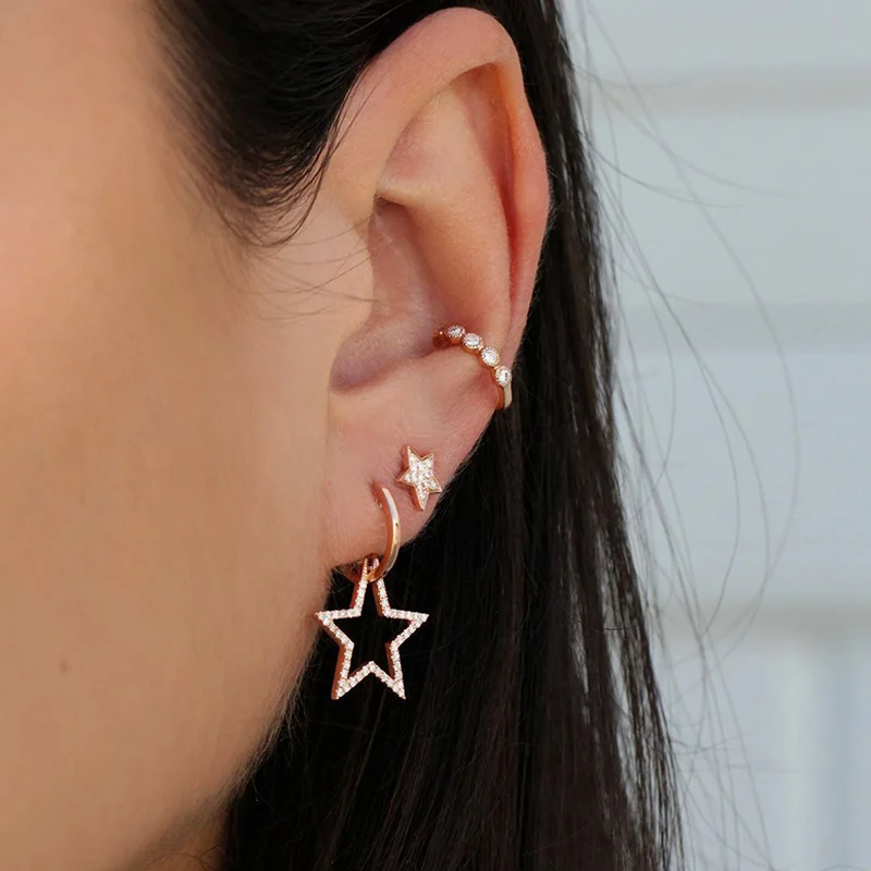 3 Pcs/ Set Fashion Pentagram Star Round Crystal Gem Gold Pendant Stud Earrings Set Women Simple Party Jewelry
3 Pcs/ Set Fashion Pentagram Star Round Crystal Gem Gold Pendant Stud Earrings Set Women Simple Party Jewelry