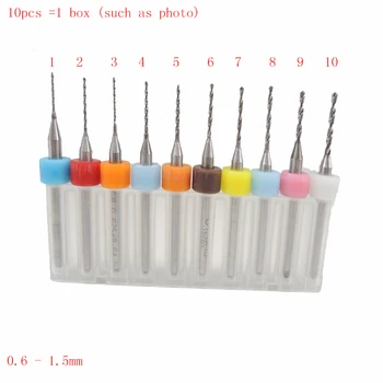 10pcs/Set HighQuality Hard Alloy PCB Print Circuit Board Carbide Micro Drill Bits Tool 0.6 to 1.5mm for SMT CNC
10pcs/Set HighQuality Hard Alloy PCB Print Circuit Board Carbide Micro Drill Bits Tool 0.6 to 1.5mm for SMT CNC