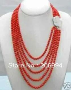 factory price new arrive 5row genuine red coral bead necklace+shell flower clasp fashion jewelry gift free shipping
factory price new arrive 5row genuine red coral bead necklace+shell flower clasp fashion jewelry gift free shipping