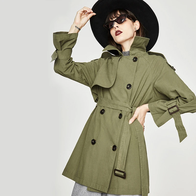 Spring Autumn Brand Trench Women Double Breasted Loose Mid-Length Trench Coat Women's Solid Frenulum Trench
Spring Autumn Brand Trench Women Double Breasted Loose Mid-Length Trench Coat Women's Solid Frenulum Trench