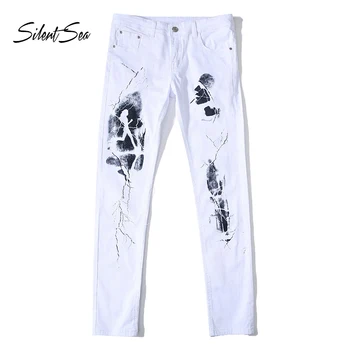 Silentsea Newly Designer Men Jeans Printing White Straight Male Jeans Fit Cotton Pants Plus Size 28-42 Classical Jeans Men
Silentsea Newly Designer Men Jeans Printing White Straight Male Jeans Fit Cotton Pants Plus Size 28-42 Classical Jeans Men