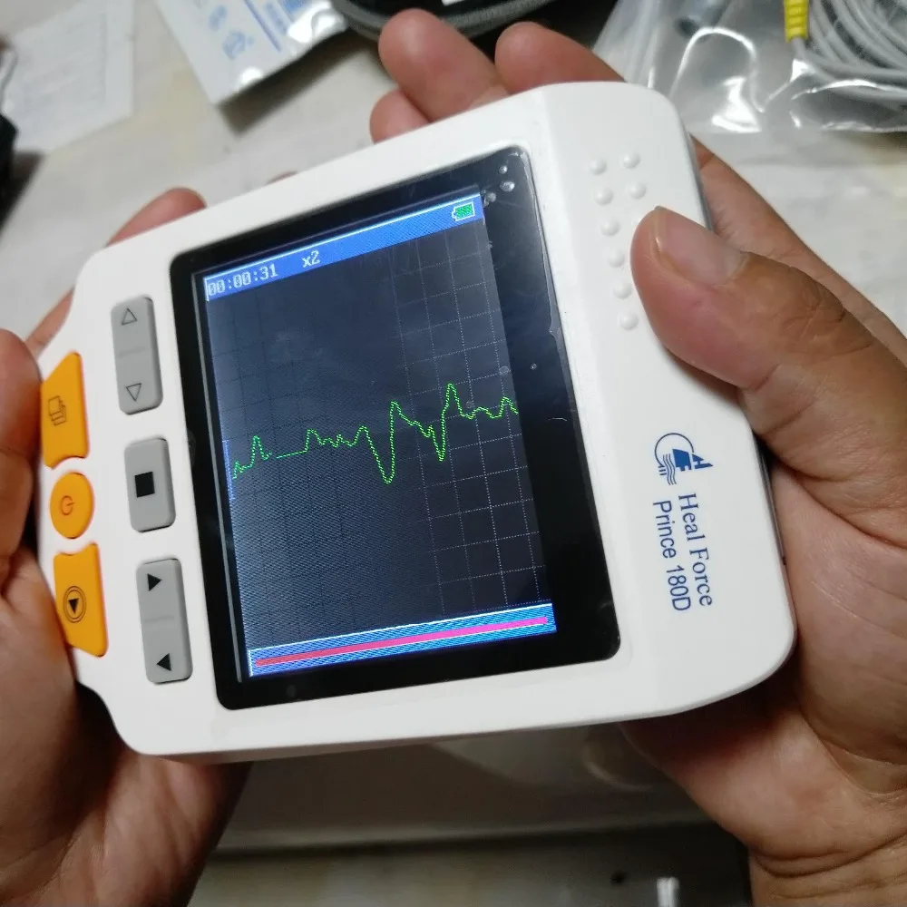 Mini Portable Heal Force Easy Handheld ECG Monitoring Machine LCD Electrocardiogram Heart Monitor Health Care Prince 180D + SPO2
Mini Portable Heal Force Easy Handheld ECG Monitoring Machine LCD Electrocardiogram Heart Monitor Health Care Prince 180D + SPO2