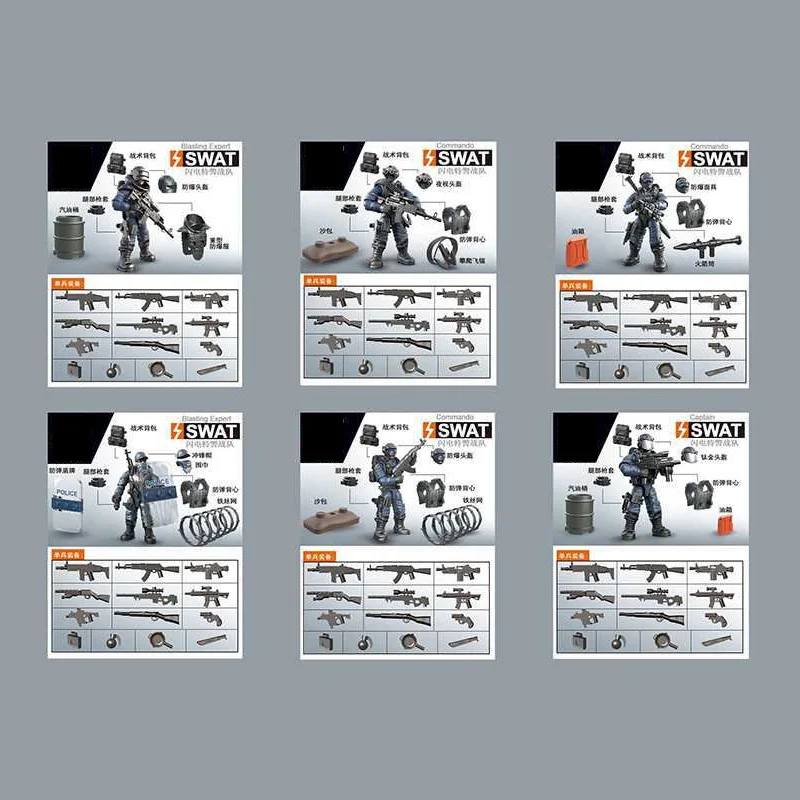 1:36 scale super police action figures SWAT Special Forces mega block Commando weapon building bricks toys for boys gifts
1:36 scale super police action figures SWAT Special Forces mega block Commando weapon building bricks toys for boys gifts
