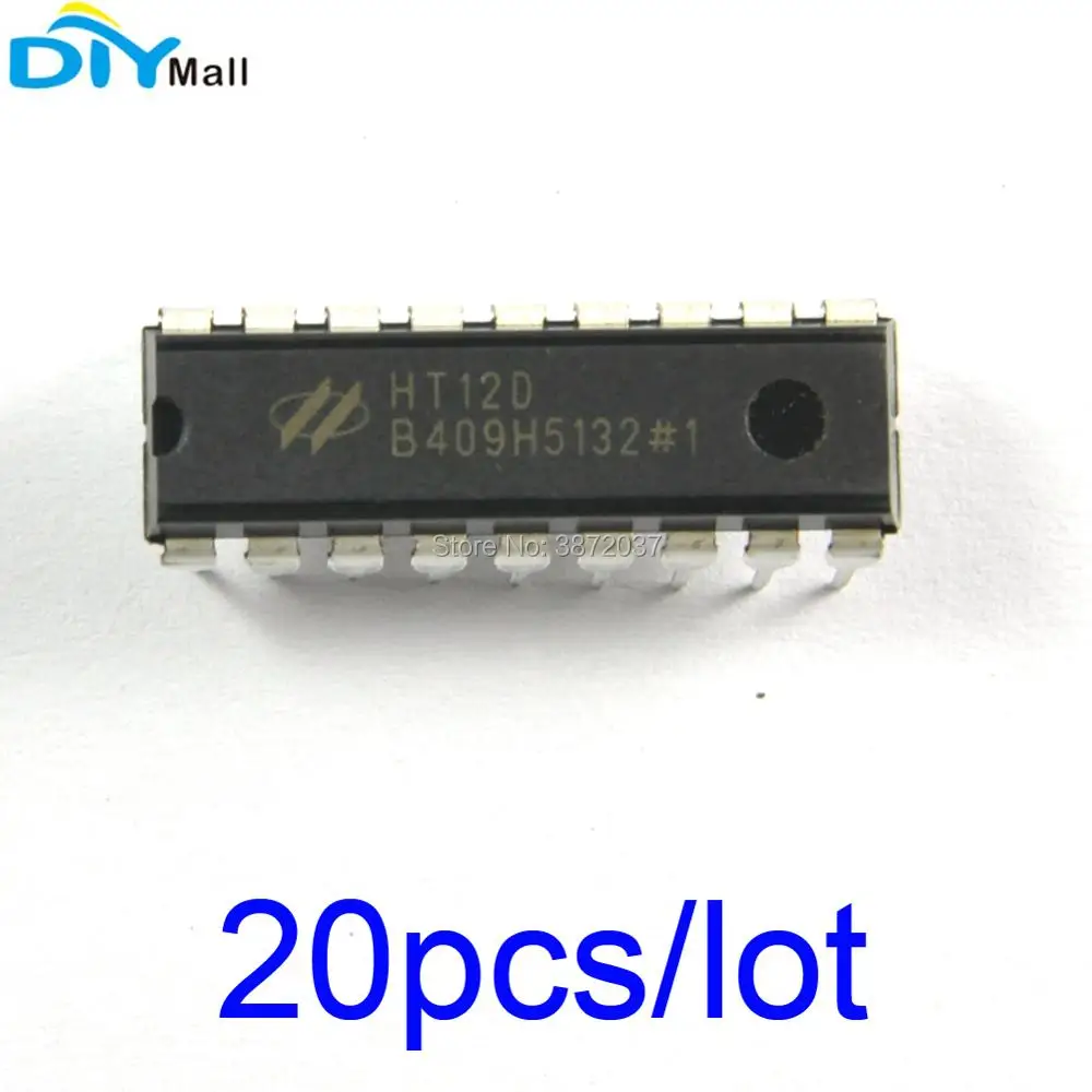 20pcs/lot HT12D DIP-18 IC Chip Decoder Encoder for Security Control System 2.4V-12V
20pcs/lot HT12D DIP-18 IC Chip Decoder Encoder for Security Control System 2.4V-12V