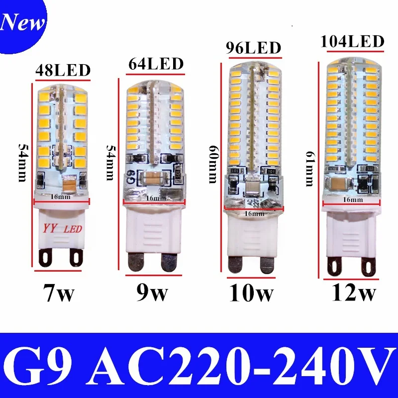 Горячая Распродажа G9 светодиодный светильник для кукурузы AC 220V 7W 9W 10W 12W SMD 2835 360