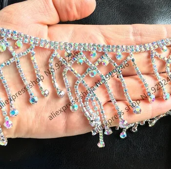 bridal luxurious AB crystal rhinestone chain trims with long strass fringe for bridal hair wedding dress garment decoration
bridal luxurious AB crystal rhinestone chain trims with long strass fringe for bridal hair wedding dress garment decoration