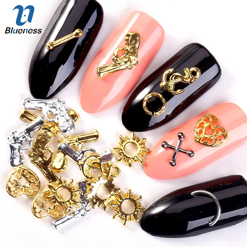 Blueness 100Pcs/lot Gold Silver Pistol Heart Design Nails Rhinestones Alloy Accessories Manicure Nails Art Decorations Copper
Blueness 100Pcs/lot Gold Silver Pistol Heart Design Nails Rhinestones Alloy Accessories Manicure Nails Art Decorations Copper