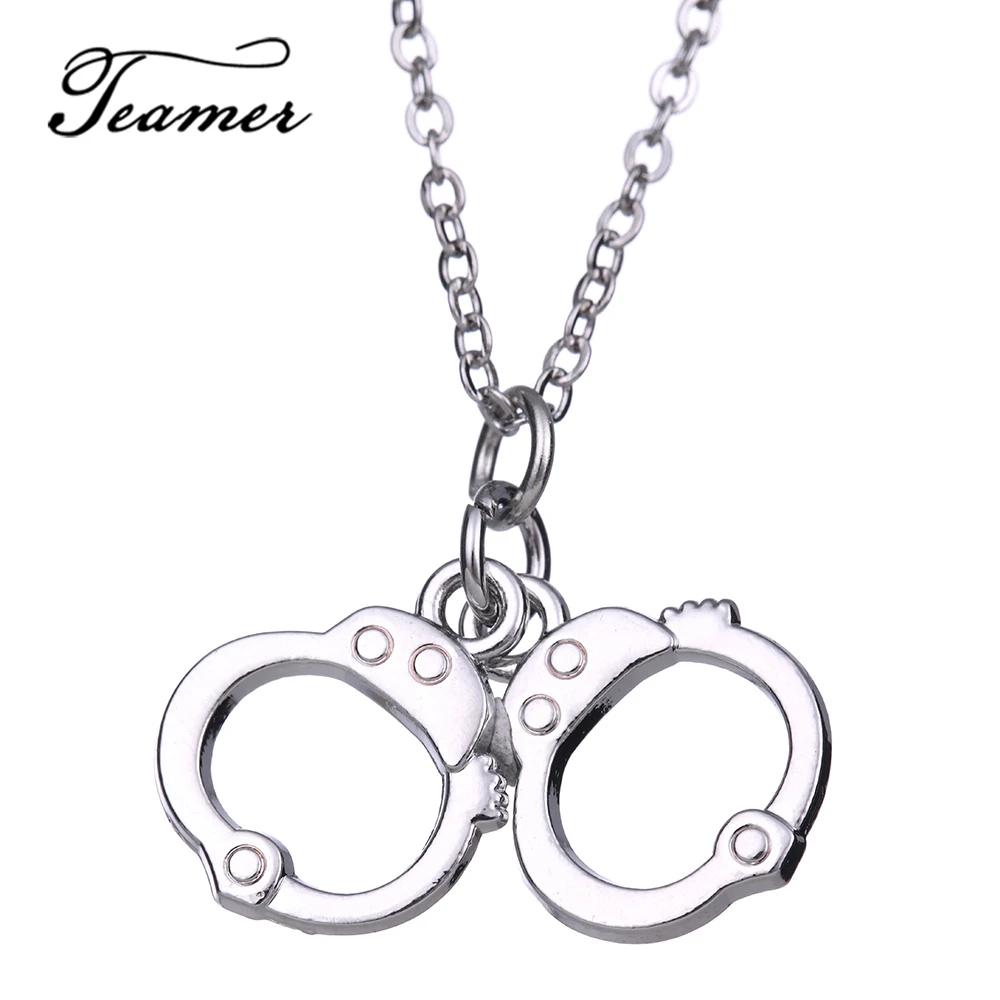 Teamer New Design Handcuffs Pendant Necklace for Women Round Silver Color Jewelry Gifts AH104835 | Украшения и аксессуары