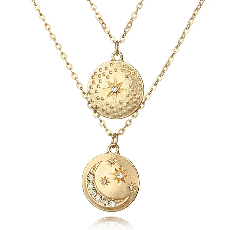 BOAKO Gold Multilayer Necklace Bohemian Moon Star Pendant Necklace For Women Vintage Charm Choker Necklace Statement Jewelry
BOAKO Gold Multilayer Necklace Bohemian Moon Star Pendant Necklace For Women Vintage Charm Choker Necklace Statement Jewelry