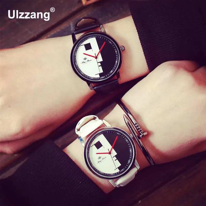 100% New Abstract Draw White Black Leather Shockproof Quartz Watch Wristwatch Time for Women Men Students
100% New Abstract Draw White Black Leather Shockproof Quartz Watch Wristwatch Time for Women Men Students
