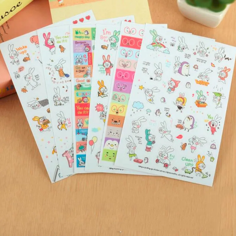 6 Sheets Rabbit Book Sticker For Diary Scrapbook Calendar Notebook Laptop Sticker Label Mobile Phone Decor Baby Girl Toys
6 Sheets Rabbit Book Sticker For Diary Scrapbook Calendar Notebook Laptop Sticker Label Mobile Phone Decor Baby Girl Toys