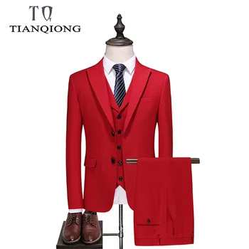 TIAN QIONG Classic Mens Single Breasted Suit Men Red 3 Piece Wedding Suits for Men Slim Fit Mens Stage Wear Suits High Quality
TIAN QIONG Classic Mens Single Breasted Suit Men Red 3 Piece Wedding Suits for Men Slim Fit Mens Stage Wear Suits High Quality