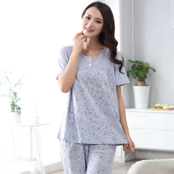 Summer 2017 women plus size 4XL pajamas set suit small flowers noble knit cotton two-piece suit pajamas for women wholesale
Summer 2017 women plus size 4XL pajamas set suit small flowers noble knit cotton two-piece suit pajamas for women wholesale