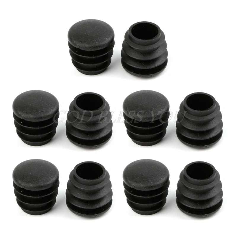 10 шт. черные пластиковые ножки для мебели заглушка круглой трубки Прямая