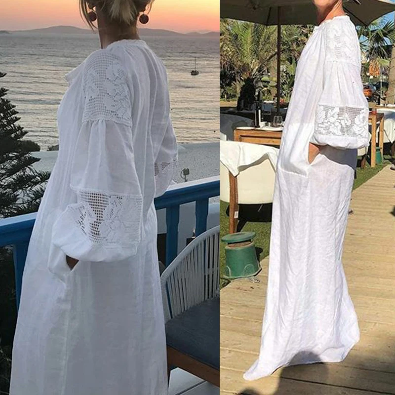 S-5XL Celmia Women Long Shirt Dress 2019 New Summer Bohemian Dresses Lace Stitching Long Sleeve Casual Loose Party Maxi Vestidos
S-5XL Celmia Women Long Shirt Dress 2019 New Summer Bohemian Dresses Lace Stitching Long Sleeve Casual Loose Party Maxi Vestidos