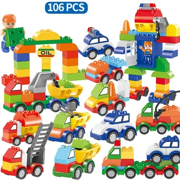 City Police Traffic Car Big Size Building Blocks Toy For Kids Child Gift Compatible Duplo DIY Creative Colorful Bricks Kids Toys
City Police Traffic Car Big Size Building Blocks Toy For Kids Child Gift Compatible Duplo DIY Creative Colorful Bricks Kids Toys