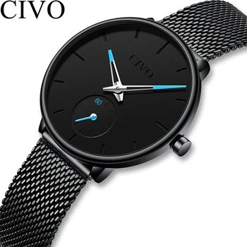 CIVO Luxury Ladies Watch Women Ultra thin Waterproof Black Steel Mesh Strap Women's Watches Quartz Casual Clock Relogio Feminino
CIVO Luxury Ladies Watch Women Ultra thin Waterproof Black Steel Mesh Strap Women's Watches Quartz Casual Clock Relogio Feminino