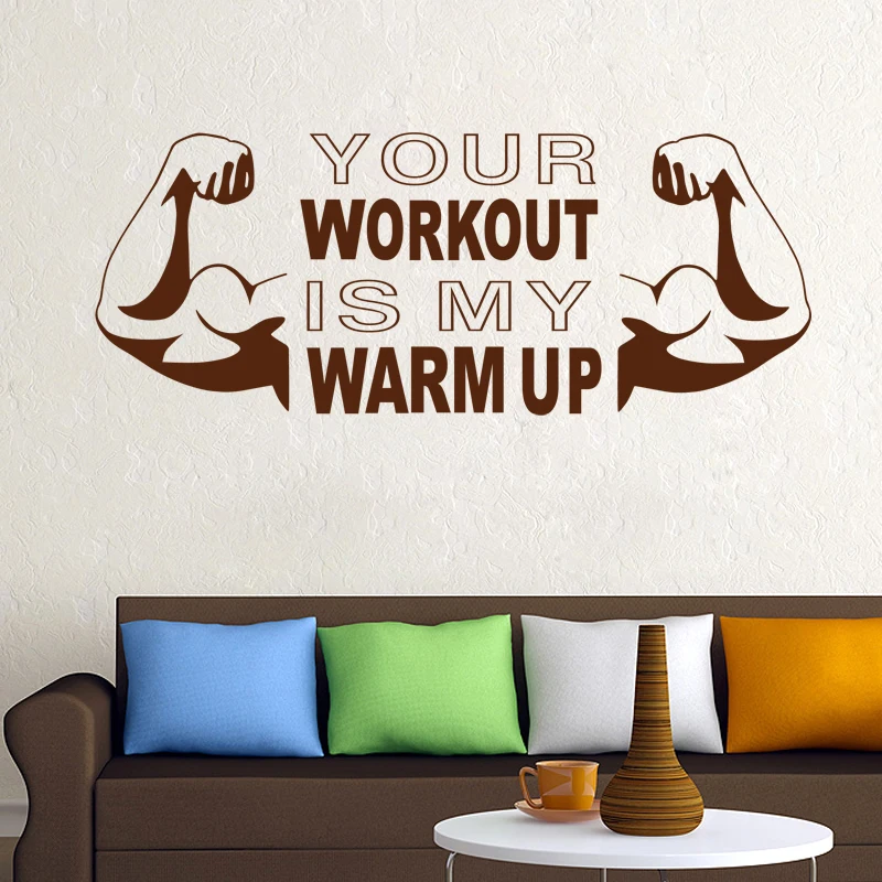 Fitness Club Decal Arm Body-building Posters Vinyl Wall Decals Decor Mural Gym Sticker Crossfit | Дом и сад