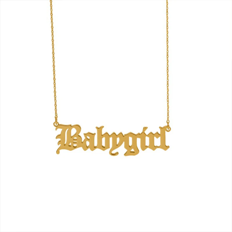 Custom Nacklace Personalized "Babygirl" Name Old English Pendants Jewelry For Women Girls Lovely Wedding Gifts
Custom Nacklace Personalized "Babygirl" Name Old English Pendants Jewelry For Women Girls Lovely Wedding Gifts