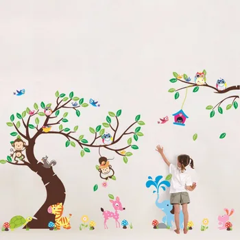 Large Tree Animal Wall Stickers For Kids Room Home Decoration Background Plane Cartoon Mural Door Pvc Wallpaper Rushed Sale
Large Tree Animal Wall Stickers For Kids Room Home Decoration Background Plane Cartoon Mural Door Pvc Wallpaper Rushed Sale