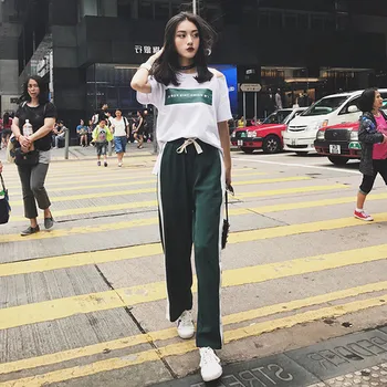 Tracksuit Women Green Loose Letter Casual Print 2 Set Woman Open Side Split Top And Skirt Set Stripe Brief Women's Tracksuits
Tracksuit Women Green Loose Letter Casual Print 2 Set Woman Open Side Split Top And Skirt Set Stripe Brief Women's Tracksuits