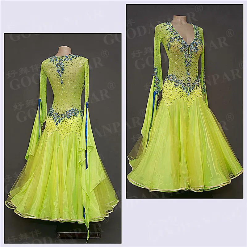 GOODANPAR V neck Women standard Ballroom Dance Competition Dress with bodysuit bra Elastic Lycra Waltz Dress Stage Dance Wear
GOODANPAR V neck Women standard Ballroom Dance Competition Dress with bodysuit bra Elastic Lycra Waltz Dress Stage Dance Wear