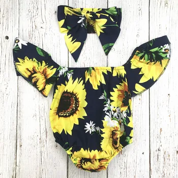 Adorable Smile 2 Piece Set Sunflower Off Shoulder Summer Romper Bodysuit with Headband in Set
Adorable Smile 2 Piece Set Sunflower Off Shoulder Summer Romper Bodysuit with Headband in Set