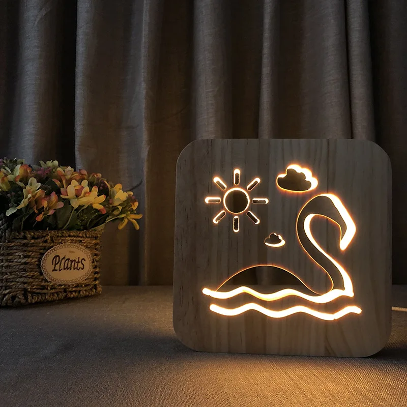 Creative Wood Night Light Decor Nightlight Flamingo USB Desk Table Lamp 3D Visual Bedroom Baby Child Gift Wooden Lighting
Creative Wood Night Light Decor Nightlight Flamingo USB Desk Table Lamp 3D Visual Bedroom Baby Child Gift Wooden Lighting